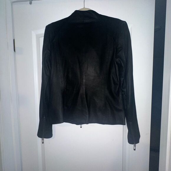 Vince Suede Leather fitted Jacket Coat in Black - Size M EXCELLENT CONDITION - Picture 12 of 16